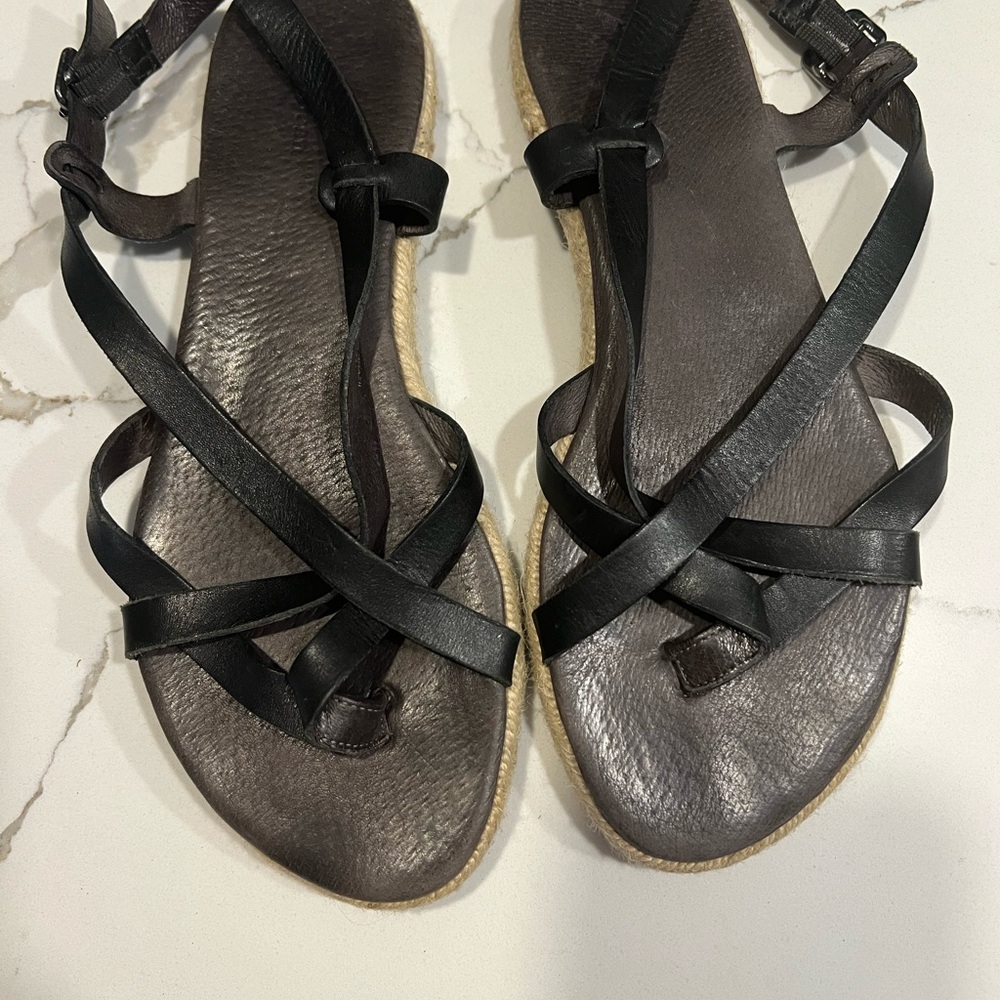 L.L. Bean Black Strappy Sandals